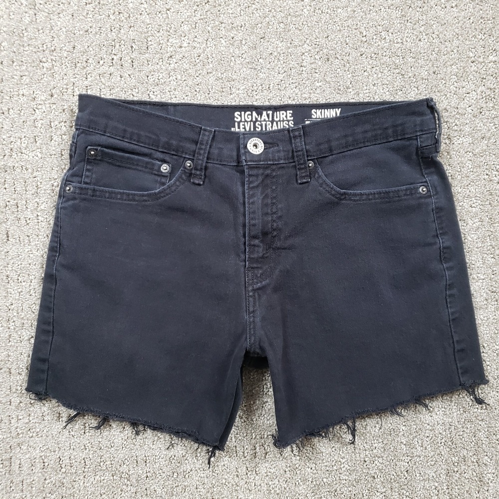 Levis Shorts Womens 32 (Fits 30) Black Denim Cut offs Jean Grunge Skater